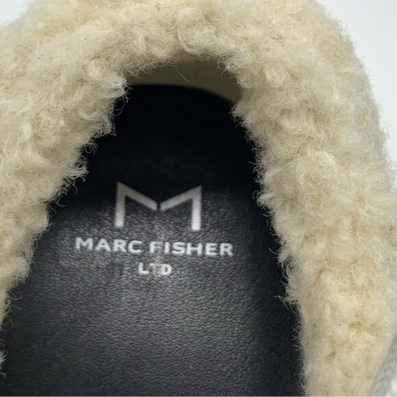MARC FISHER LTD Mello Faux Fur-Trim Sneakers in Black Suede - Picture 13 of 13